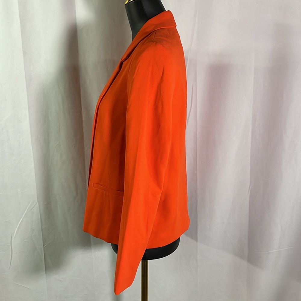 NWT Anthropologie See U Soon Orange-Red Open Front Cropped Blazer - Picture 4 of 16